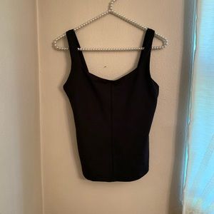 Carbon38 Black Cropped Athletic Tank Top Size Small